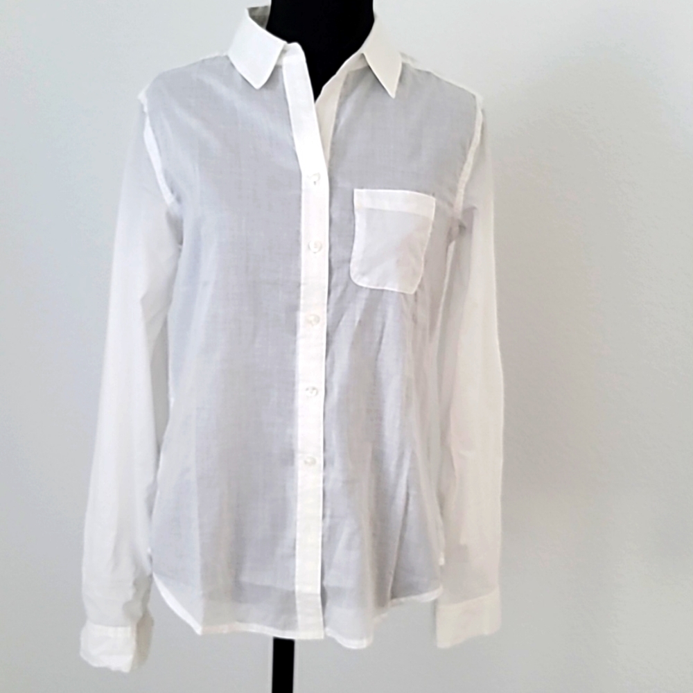 Nwt Ann Taylor LOFT white buttoned down collar shirt in XXS